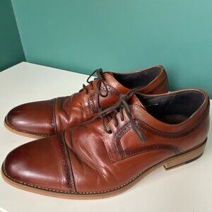 Stacy Adams Brown Leather Cap Toe Derby Mens Dress Shoe Size 7.5